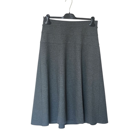 Roz & Ali Gray Midi A-Line Skirt - Picture 1 of 4